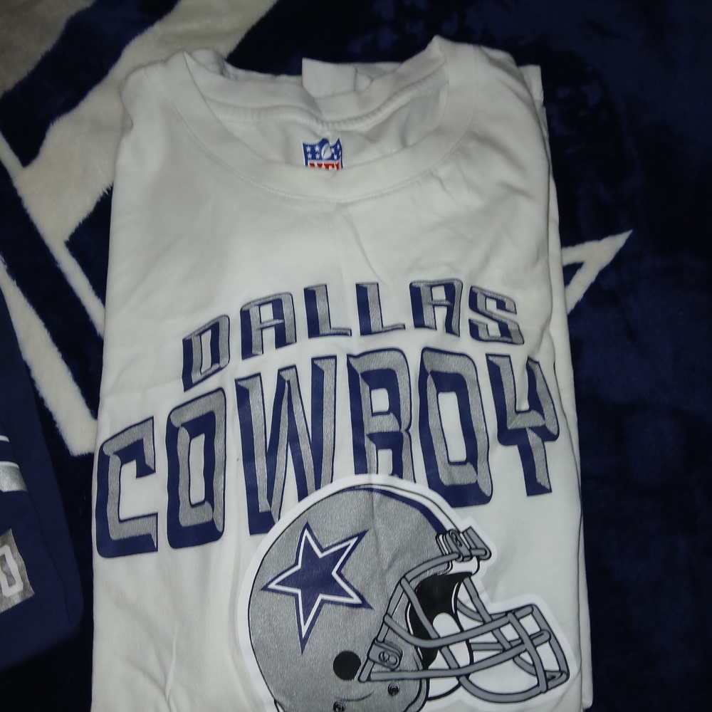 NFL Dallas Cowboys White Tee with Blue Graphics